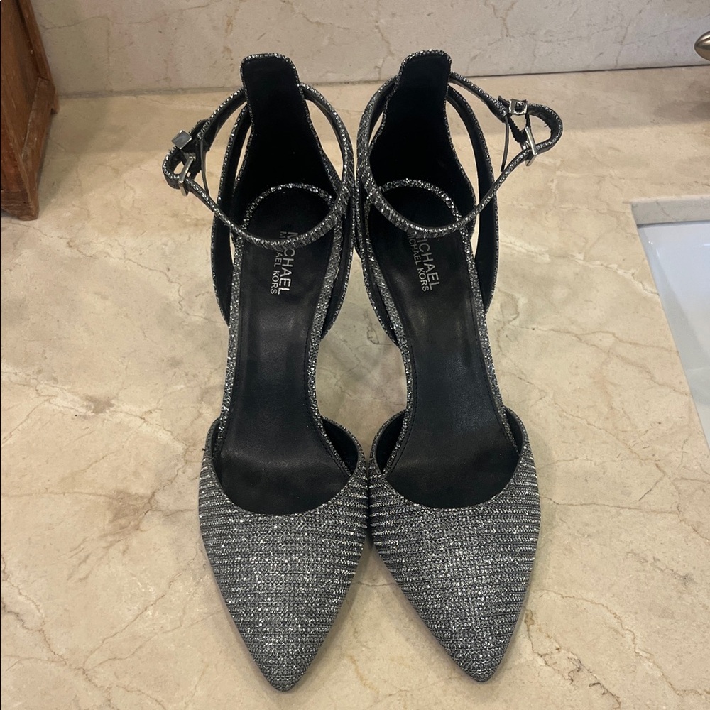 Michael Kors Silver Strappy Heels